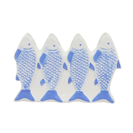 8&#x22; Nautical Blue Fish Ceramic Vase by Ashland&#xAE;